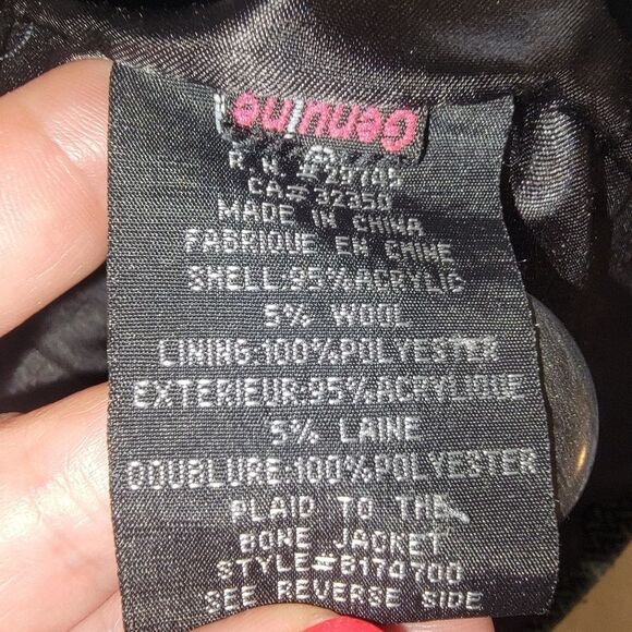 Volcom Plaid to The Bone pea coat jacket Size Large - Picture 7 of 7